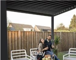 3m x 3m Vented Roof Solid Gazebo, Hot Tub Canopy, Permanent Solid Garden Gazebo