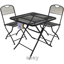 3pc Folding Bistro Set Outdoor Garden Patio Furniture Table & 2 Chairs Seating