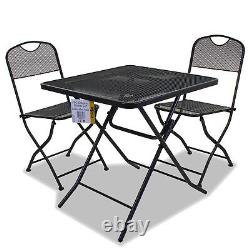 3pc Folding Bistro Set Outdoor Garden Patio Furniture Table & 2 Chairs Seating