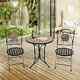 3pcs Garden Mosaic Bistro Set Outdoor Patio 2foldable Chairs 1round Table Unit