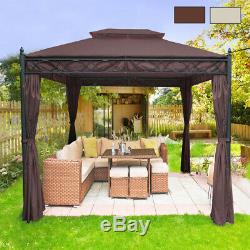 3x3M Metal Gazebo Pavilion Awning Canopy Sun Shade Shelter Marquee Tent Garden