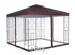 3x3M Metal Gazebo Pavilion Garden Canopy Sun Shade Shelter Gathering Marquee