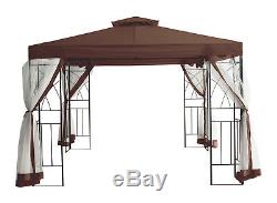 3x3M Metal Gazebo Pavilion Garden Canopy Sun Shade Shelter Gathering Marquee