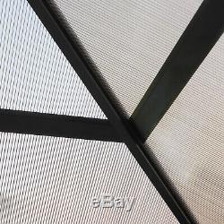 3x3m Outdoor Gazebo Patio Garden Canopy Tent with Netting & PC Board Roof Black