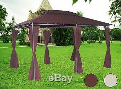 3x4m Metal Pavilion Gazebo Garden Awning Canopy Shelter Party Tent Sun Shade