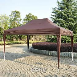 4.5x3m Garden Pop Up Gazebo Marquee Party Tent Wedding Canopy Coffee Heavy Duty