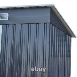 4'×8' Metal Garden Shed Lockable Outdoor Storage Sheds Organiser FREE Steel Base