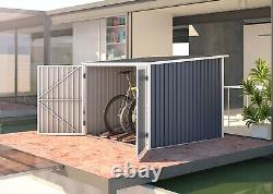 4 Bike Metal Shed Outdoor Garden Storage Box 6x7 Adult Bicycle Newbury Grey