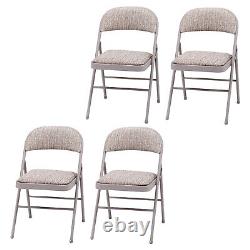 4 Feet Folding Table Foldable Metal Fabric Home Garden Party Dinner Padded Chair