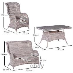 4 PCS Patio PE Rattan Sofa Set All Hnad Wicker Woven Garden Outdoor Furniture
