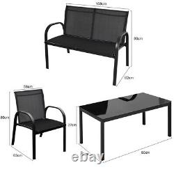 4 Piece Garden Furniture Bistro Set Patio Conversation Table Chair Set Poolside