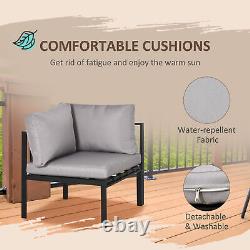 4 Piece Garden Furniture Set with Breathable Mesh Pocket, Cushions, Light Grey