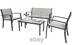 4 Piece Garden Furniture Sets Rectangular Table & 4 Seater Chairs Patio Outdoor