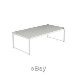 4 Piece White Metal Patio Garden Furniture Set with Table Como FTR030
