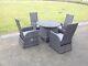 4 Seater Reclining Rattan Dining Set Outdoor Garden Furniture Mixed Grey