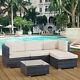4 Seats Outdoor Sofa Rattan Garden Furniture Set Ocean Grey Cannes