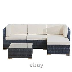 4 seats outdoor sofa rattan garden furniture set Ocean grey CANNES
