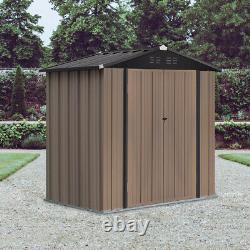 4 x 6ft Metal Outdoor Garden Shed Storage House Heavy Duty Tools Organizer Box