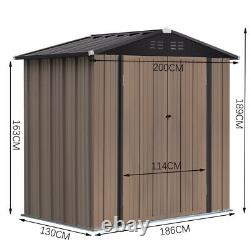 4 x 6ft Metal Outdoor Garden Shed Storage House Heavy Duty Tools Organizer Box