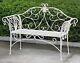 4446a3 Glamhaus Metal Garden Bench Seat Patio Furniture Foldable Antique New2
