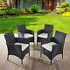 4pcs Rattan Garden Chairs Furniture Dining Chairs Cane Chairs Outdoor Black