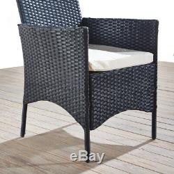 4PCS Rattan Garden Chairs Furniture Dining Chairs Cane Chairs Outdoor Black