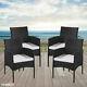4pcs Rattan Garden Chairs With Seat Cushion Outdoor Furniture Set Conservatory