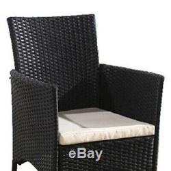 4PCS Rattan Garden Chairs With Seat Cushion Outdoor Furniture Set Conservatory