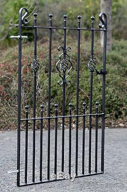 4ft High Ornate Wrought Iron Metal Garden Entry Gate