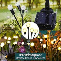 4x Firefly Solar Lights 32 LED Starburst Garden Pack, Warm White Outdoor Décor