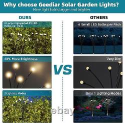 4x Firefly Solar Lights 32 LED Starburst Garden Pack, Warm White Outdoor Décor