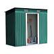 4x8ft Green Metal Garden Shed Storage Sheds Heavy Duty With Free Base Foundation