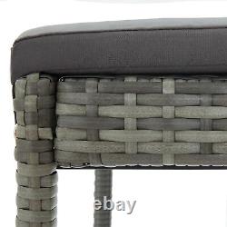 5 Piece Garden Bar Set with Cushions Poly Rattan Grey N3Z9