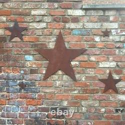 5 Rusted STARS Industrial Sign Metal Garden decoration ornament feature