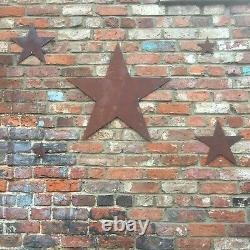 5 Rusted STARS Industrial Sign Metal Garden decoration ornament feature