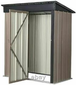 5 x 3 Ft Metal Garden Shed Flat Roof Outdoor Tool Storage House Heavy Duty UK