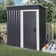 5 X 3ft Garden Shed Galvanised Metal Shed Outdoor Storage Small House Deep Grey