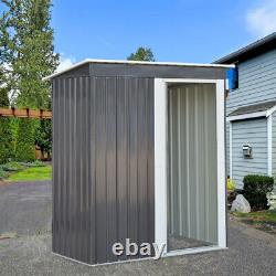 5 x 3ft Garden Shed Galvanised Metal Shed Outdoor Storage Small House Deep Grey