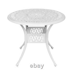 5Pcs Outdoor Cast Aluminum Set Garden Furniture Set Patio Bistro Table &4 Chairs