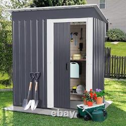5X3FT Metal Garden Shed Outdoor Storage Cabinet House Pent Roof Lockable Door UK