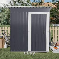 5X3FT Metal Garden Shed Outdoor Storage Cabinet House Pent Roof Lockable Door UK