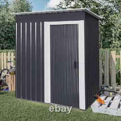 5X3FT Metal Garden Shed Utility Tools Storage Outdoor Organizer House Pent Roof