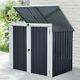 5ft X 3ft Garden 2-bin Corrugated Steel Rubbish Storage Shed Withlocking Doors Lid
