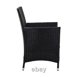 5pcs Garden Patio Rattan Table Chairs Set with Seat Cushion Outdoor Furniture