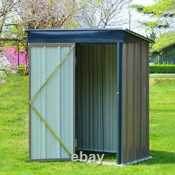 5x3ft Pent Roof Garden Shed Tools Storage Unit Outdoor Small House Lockable Door