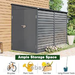 5x9ft Large Garden Lockable Storage Bike Tool Box Sheds Outdoor Garbage Bin Shed