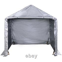 6.5ft x6.5ft Garden Garage Storage Tent Steel Frame Waterproof UV-Resistant-Grey