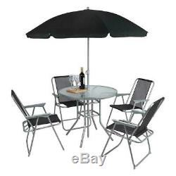6 PIECE GARDEN OUTDOOR PATIO SUMMER FURNITURE ROUND TABLE AND CHAIRS SET Wido