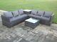 6 Seater Grey Rattan Corner Sofa 2 Table Outdoor Garden Furniture Set Cushions