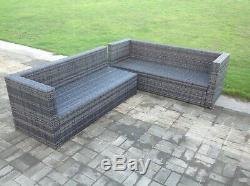 6 seater grey rattan corner sofa set table outdoor garden furniture